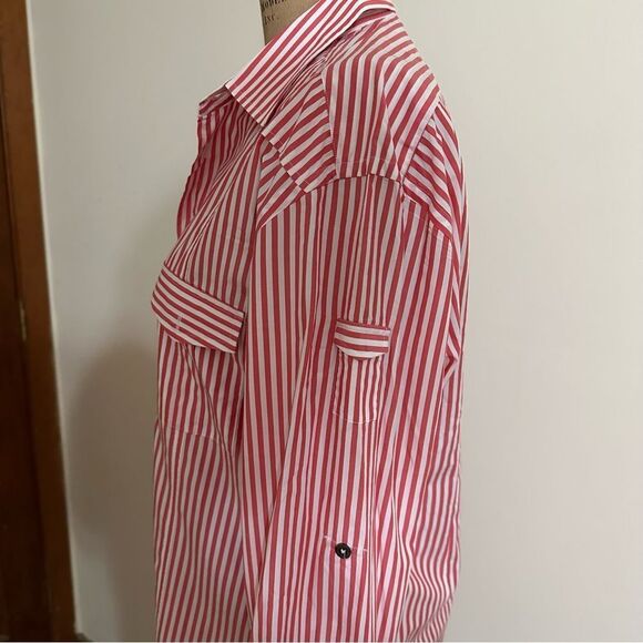Red Striped Zara Man Tailored Fit Long sleeve Shirt size 16” collar M/L - Picture 5 of 15